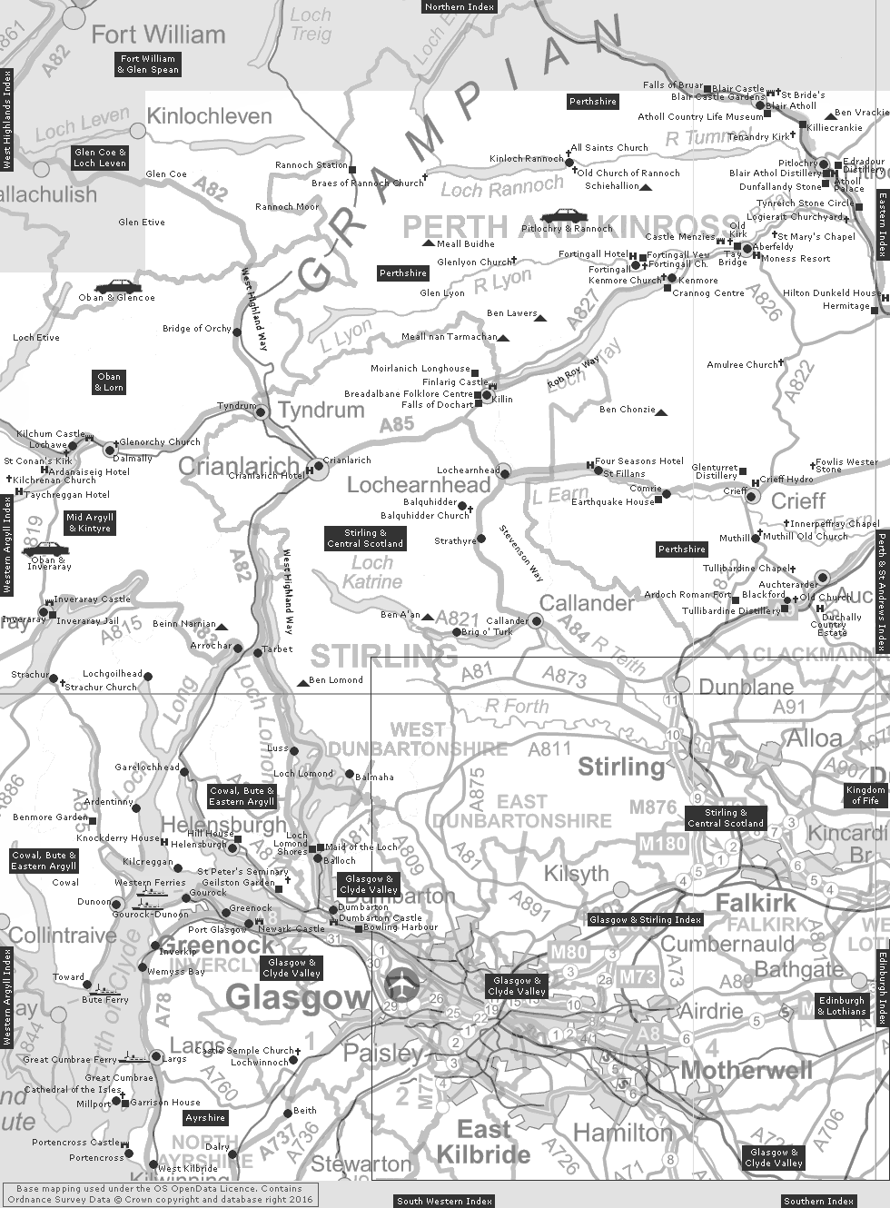 West Central Index Clickable Map